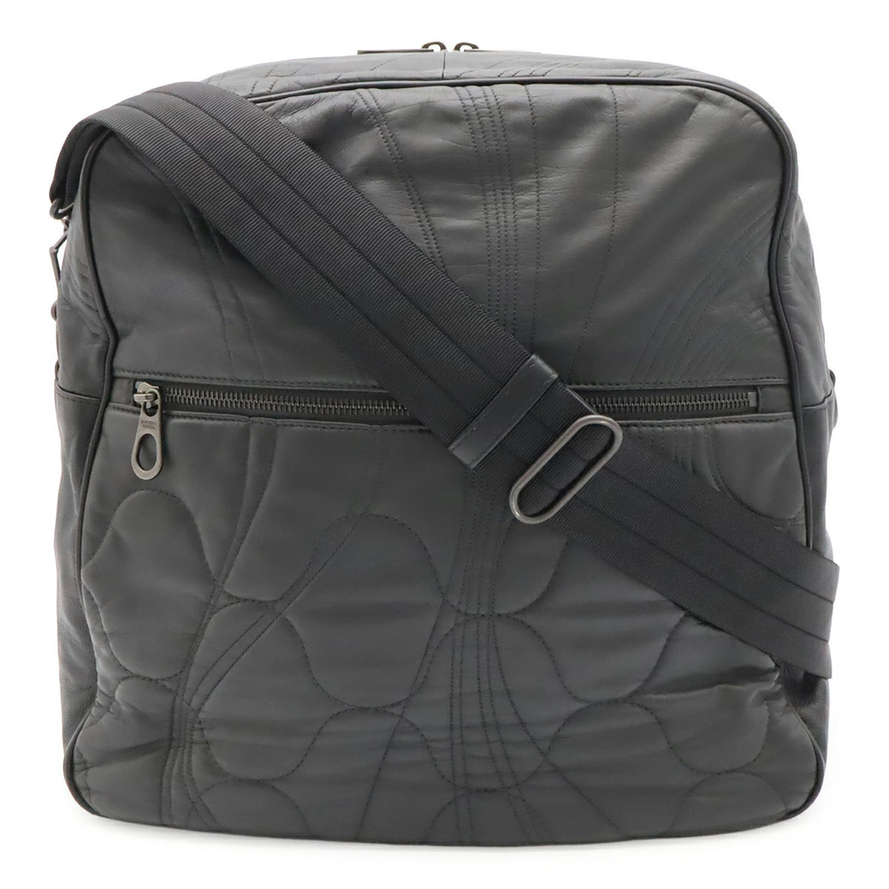 BOTTEGA VENETA Quilted Shoulder Bag Messenger Nappa Leather Dark Gray